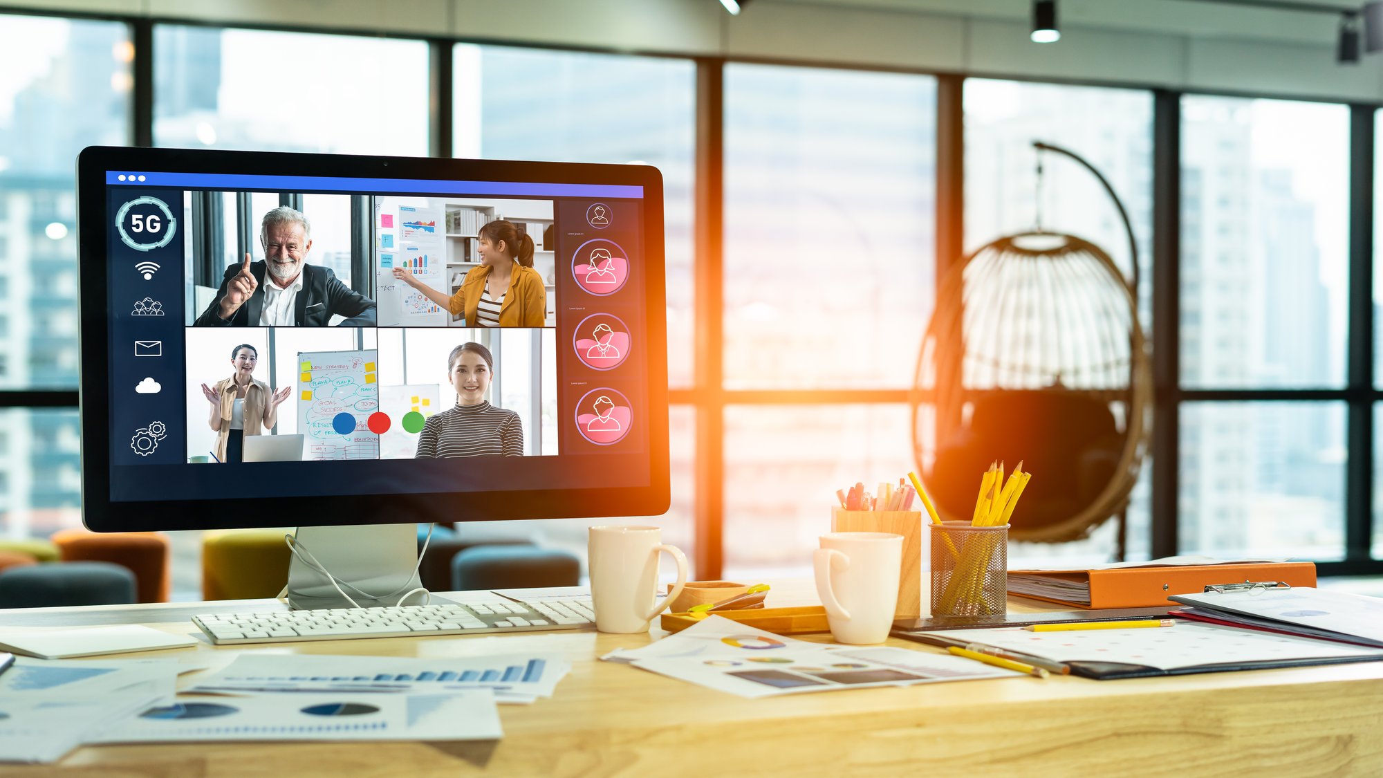 A webinar on screen